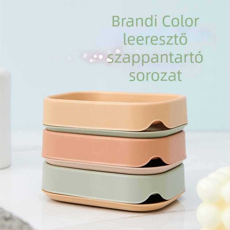 Kétszintes szappantartó lefolyóval, falra szerelhető, PP anyag, 240 darabos csomag, fedél nélküli