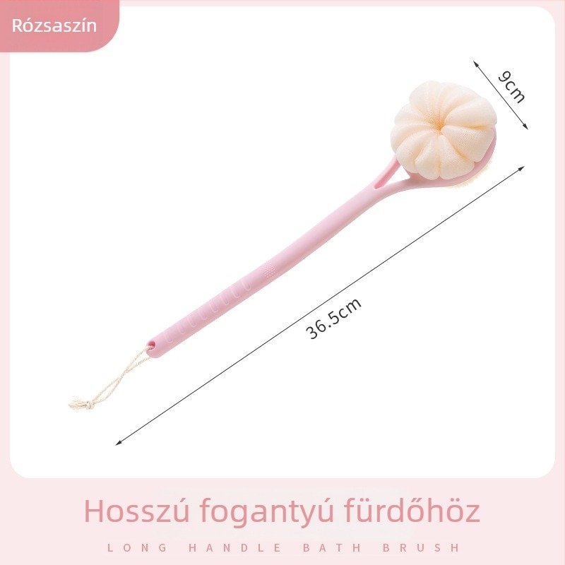 Hosszú nyélű fürdőecset, puha sörtéjű, kettő az egyben és kétoldalas, hátmasszázs, 50 darabos csomag