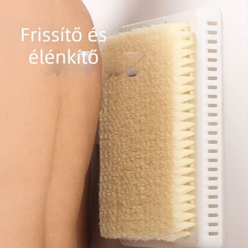 Fürdőszobai hátmasszírozó ecset falra szerelhető, szívócsészével, merev nylon/PP sörtékkel