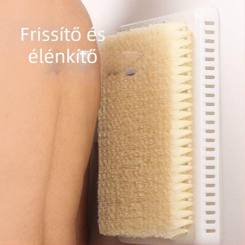 Fürdőszobai hátmasszírozó ecset falra szerelhető, szívócsészével, merev nylon/PP sörtékkel