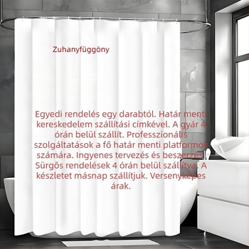 Poliészter zuhanyfüggöny, vízálló, fúrás nélküli rögzítés, fürdőszobába, testreszabható minta, modern minimalista stílus