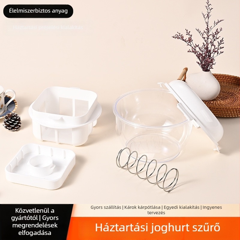 Joghurt szűrő, Átlátszó vizuális kialakítás, DIY otthoni használatra, Alapmodell otthonra, Műanyag