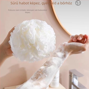 Nagy méretű habos fürdőgolyó, nem bomlik, rendkívül puha, hát- és testtisztításra
