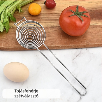 Rozsdamentes acélból készült tojásfehérje és sárgája szeparátor — kézi, szűrővel