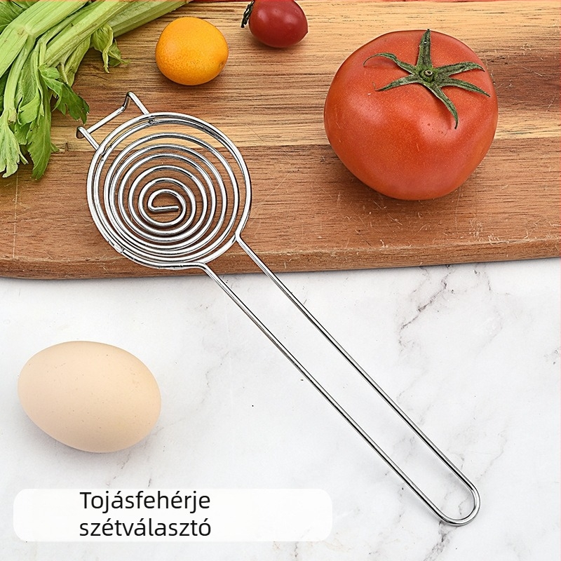 Rozsdamentes acélból készült tojásfehérje és sárgája szeparátor — kézi, szűrővel
