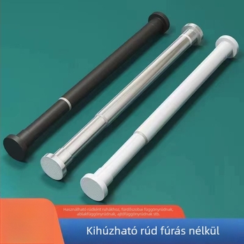 Teleszkópos gardrob- és függönyrú, kihúzható római rúddal fürdőszobához és ruhaszárításhoz