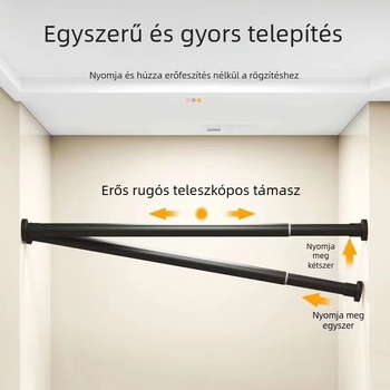 Teleszkópos gardrob- és függönyrú, kihúzható római rúddal fürdőszobához és ruhaszárításhoz