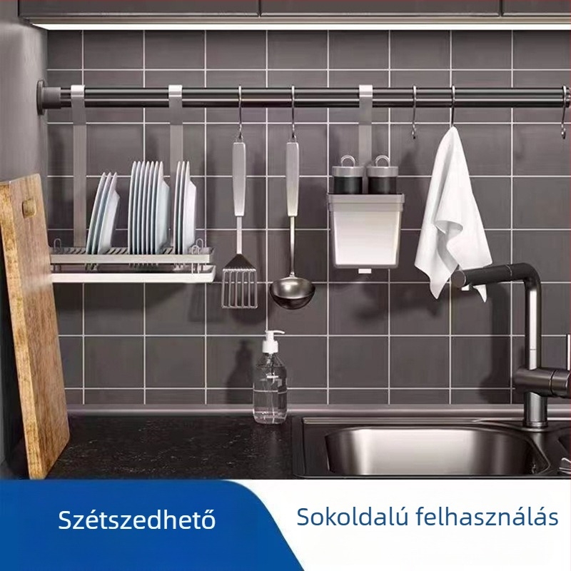 Teleszkópos gardrob- és függönyrú, kihúzható római rúddal fürdőszobához és ruhaszárításhoz