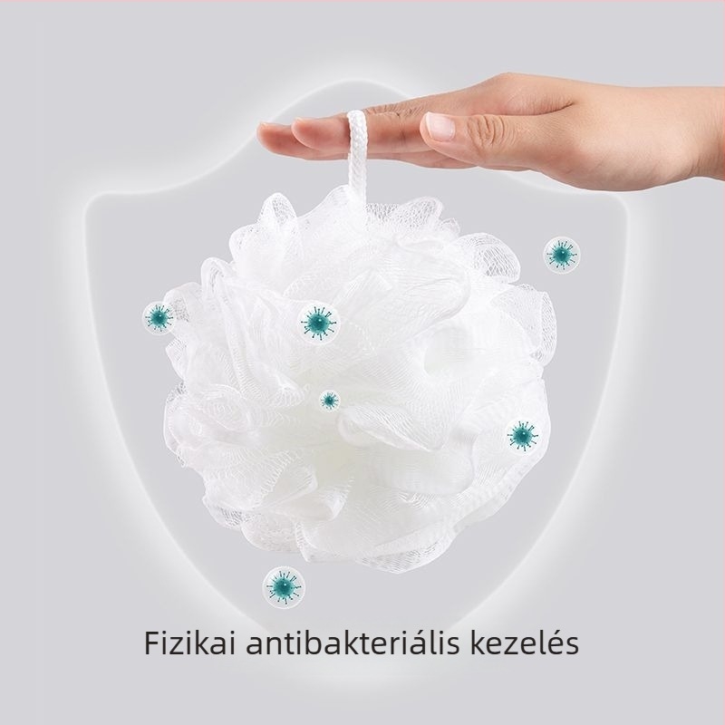 Akaszttható habfürdőgolyó, puha felületű virág alakú dizájnnal