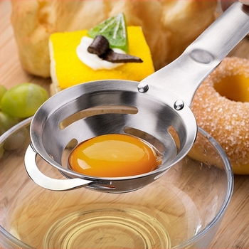 304 rozsdamentes acél tojásfehérje-szeparáló, My Shuri márka, logó nyomtatva, testreszabható feldolgozás