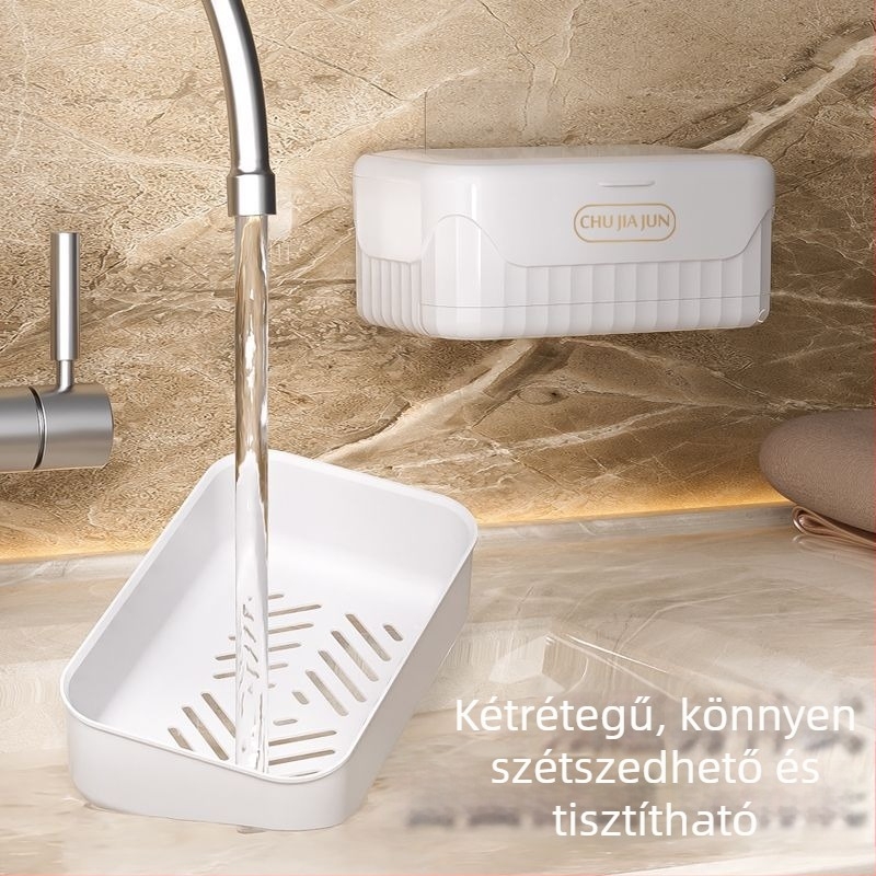 Fedeles szappanos doboz, PP anyag, szívócsésze, nyomtatott logó, Modell 101, testreszabható
