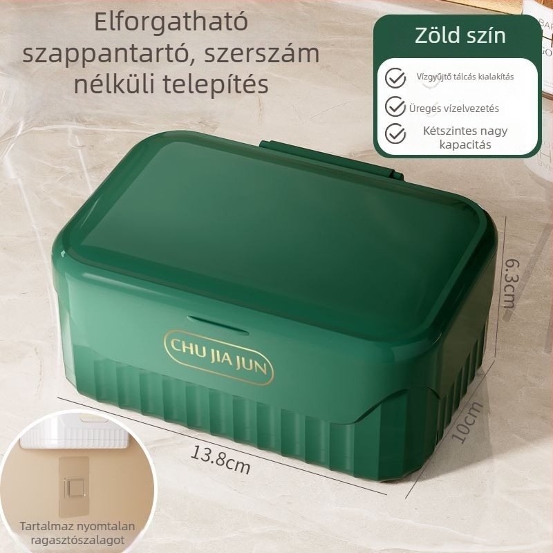 Fedeles szappanos doboz, PP anyag, szívócsésze, nyomtatott logó, Modell 101, testreszabható