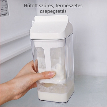 Joghurt savóleválasztó és sajt-/szója tej szűrőedény | PEARL; Anyag: tartály AS gyanta; Szűrőedény PP háló 30; Nincs elektromos áram; Modern dizájn