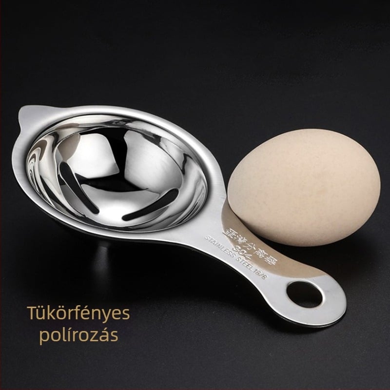 304 rozsdamentes acél tojássárgája és fehérje szeparáló, háztartási sütéshez, kézi működtetésű