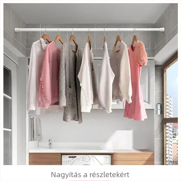 Fúrás nélkül, multifunkcionális teleszkópos függönyrú zuhanyhoz, hálószobához és szekrényhez