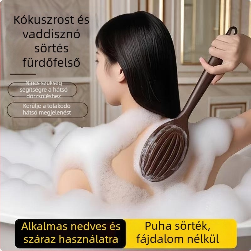 Fürdő- és masszázs ecset, 2-in-1 tenyér alakú dizájn, nedves és száraz használatra, PP anyag, felnőtteknek