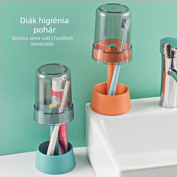 Kreatív fogkefetartó pohárral – asztali tároló, műanyagból, Kangxingda márka, testreszabható, nyomtatott logó, 72 darab csomag