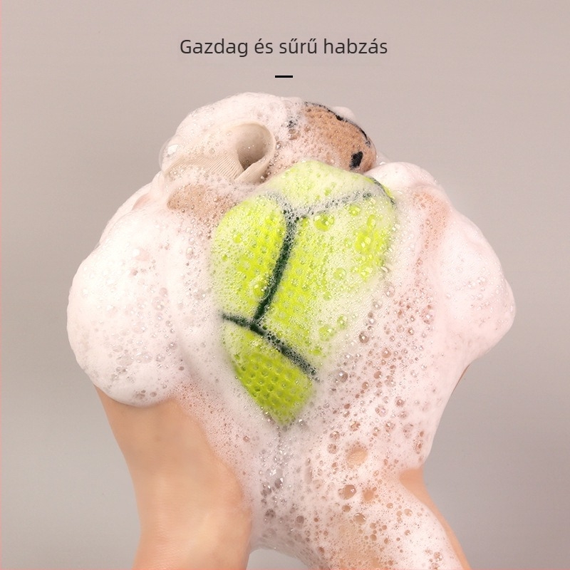 Towel Style Teknősbékás fürdőlabda – varrott dizájn, gazdag habzás, PE anyag, 500 darabos csomag