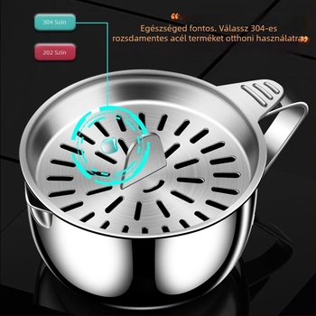 304 rozsdamentes acél tojássárgája szeparáló pohár, konyhai használatra