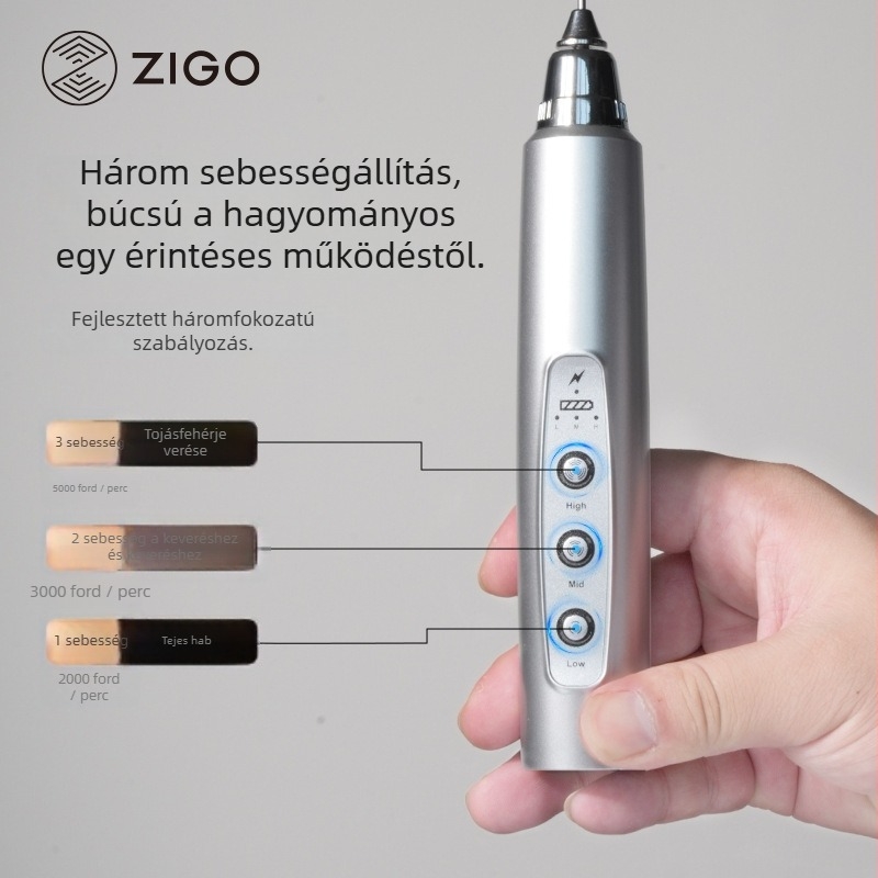 Tejhabosító elektromos, kompakt, ABS + rozsdamentes acél, modern minimalist dizájn, ZIGO márka