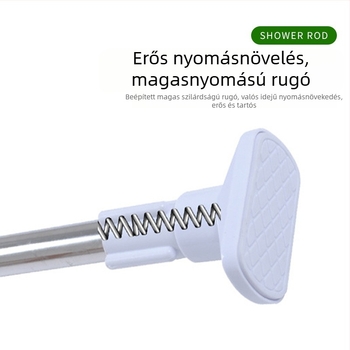 Rozsdamentes acélból készült teleszkópos zuhanyfüggönyrú, fúrás nélkül