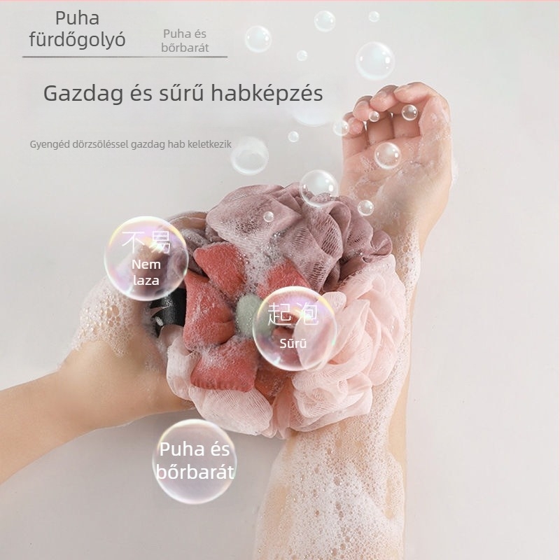 Napraforgó fürdőgolyó, puha és tartós, nagy méretű, luxus fürdőgolyó a fürdéshez és radírozáshoz