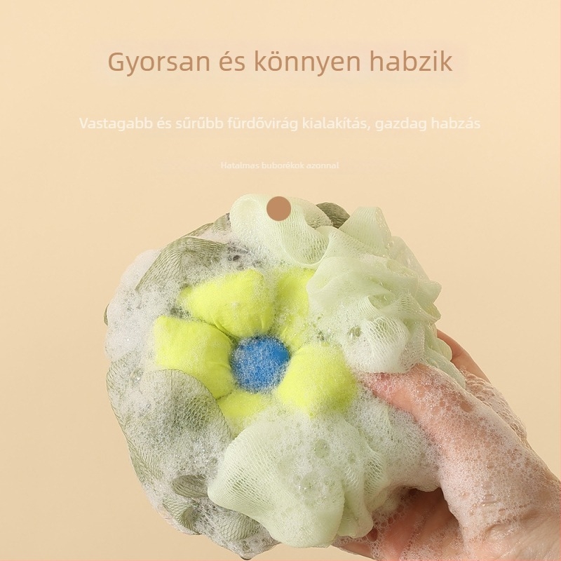 Napraforgó fürdőgolyó, puha és tartós, nagy méretű, luxus fürdőgolyó a fürdéshez és radírozáshoz