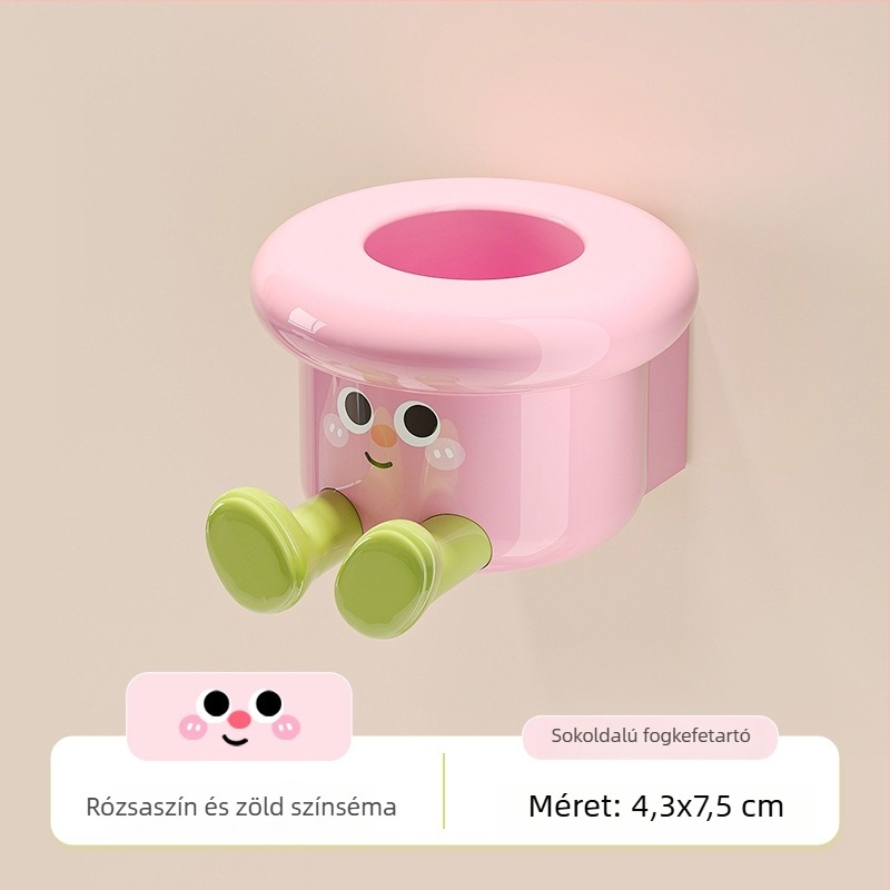 Fogkefetartó falra szerelhető, fúrás nélkül, műanyagból, tárolási funkcióval, logó testreszabható
