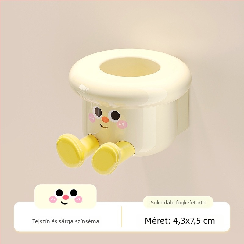 Fogkefetartó falra szerelhető, fúrás nélkül, műanyagból, tárolási funkcióval, logó testreszabható