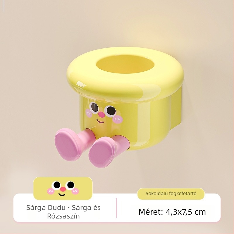 Fogkefetartó falra szerelhető, fúrás nélkül, műanyagból, tárolási funkcióval, logó testreszabható