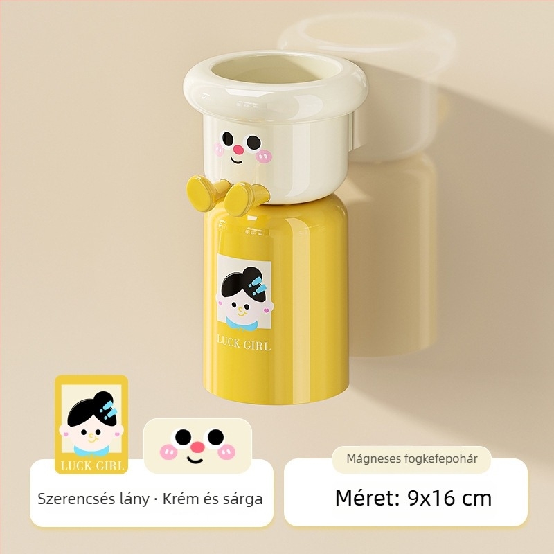 Fogkefetartó falra szerelhető, fúrás nélkül, műanyagból, tárolási funkcióval, logó testreszabható