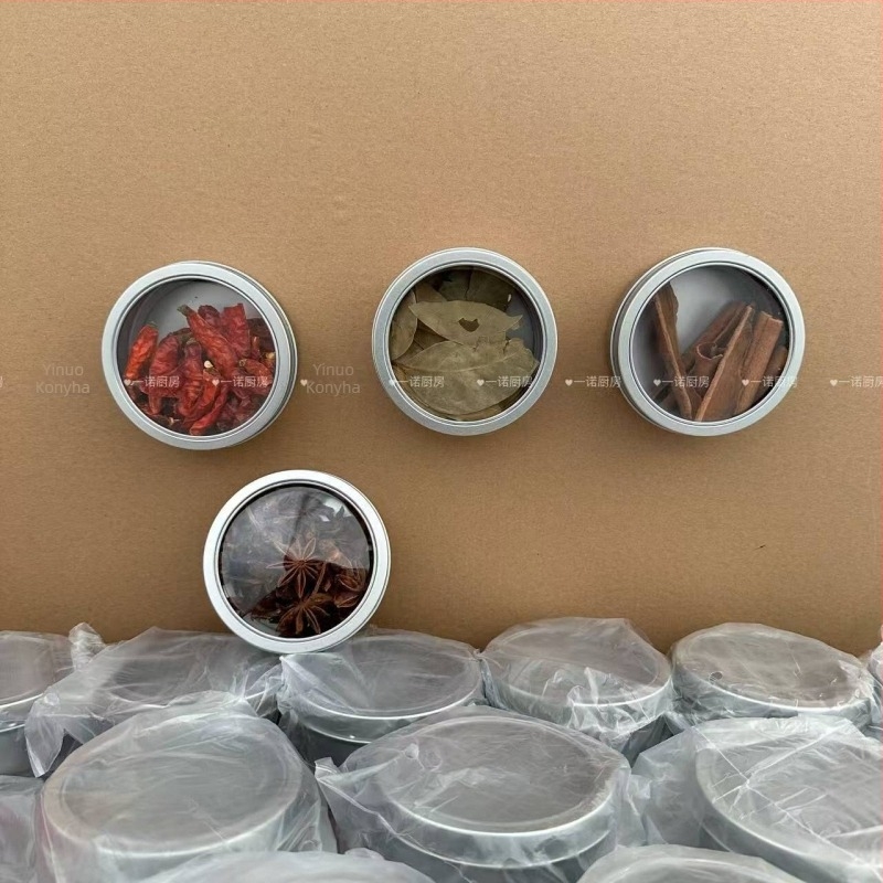 Fali mágneses fűszeresüveg, átlátszó tárolóedény, konyhai szervező, modern minimalista stílus