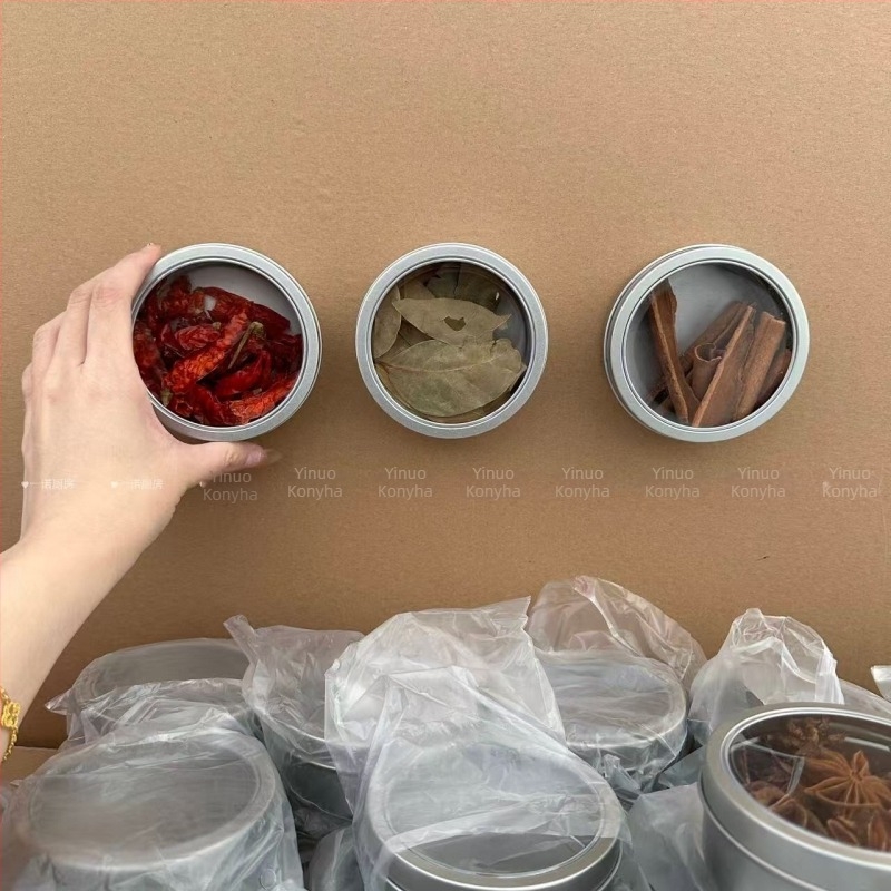 Fali mágneses fűszeresüveg, átlátszó tárolóedény, konyhai szervező, modern minimalista stílus