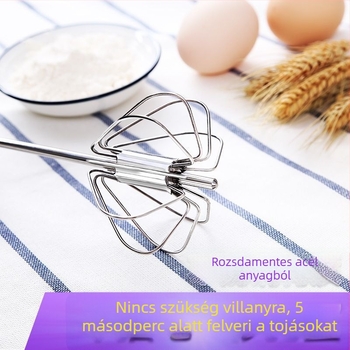 Kézi tojásfelverő készülék háztartási célra, nem elektromos, rozsdamentes acélból, tojáselválasztóval