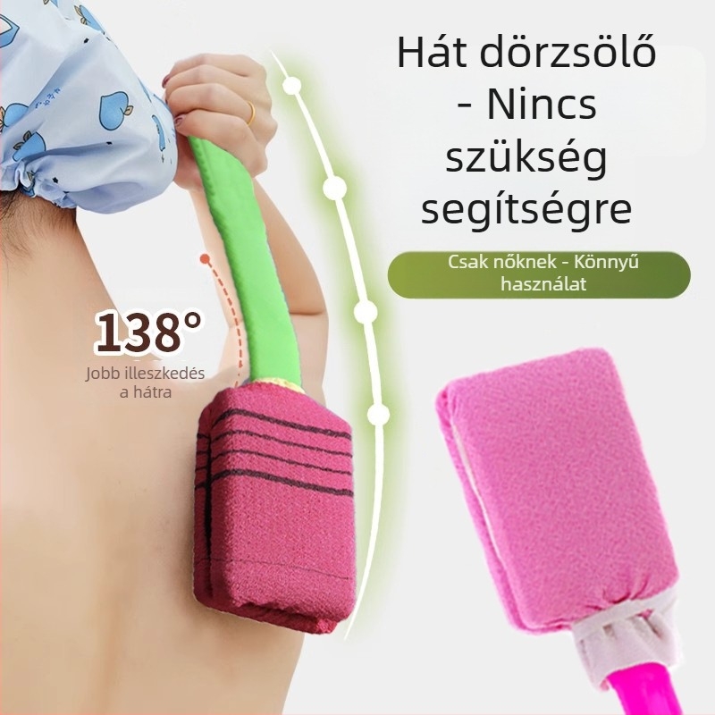 Hátmosó fürdőecset hosszú nyéllel, PP+nylon, univerzális, 200 darabos doboz