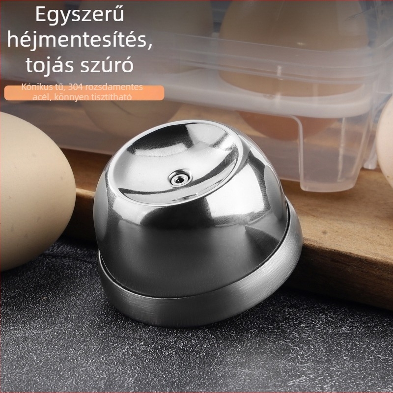 Tojáslyukasztó 304 rozsdamentes acélból, kézi működtetésű, főtt tojásokhoz