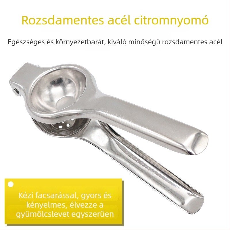 Citromprés Chef Ji Qixiu, dupla rétegű rozsdamentes acél, hordozható kézi facsaró, modern dizájn