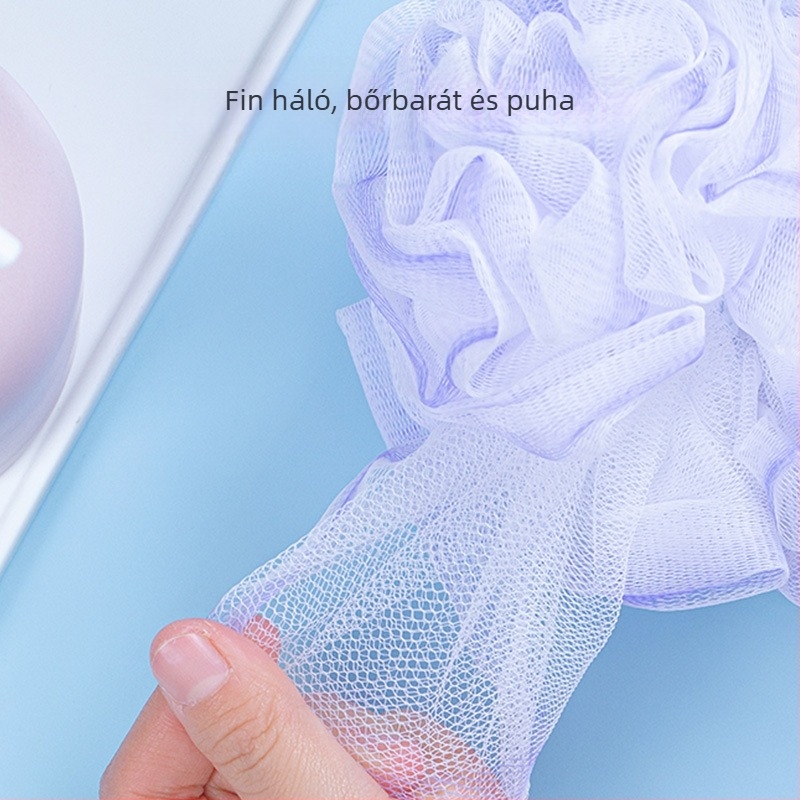 Camellia Fürdőgömb habzó hálóval, fürdőgömb virággal, PE anyag