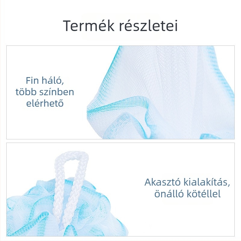 Camellia Fürdőgömb habzó hálóval, fürdőgömb virággal, PE anyag