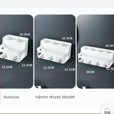 Fogkefetartó, fúrás nélkül, falra szerelhető, átlátszó, automatikus fogkrém adagoló