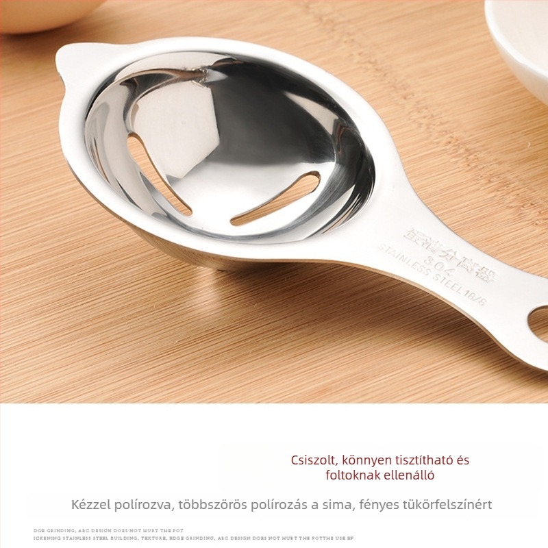 304 rozsdamentes acél tojásfehérje szeparáló — multifunkcionális konyhai szűrő, AKL márka, nyomtatott logó, licencelt magáncímke