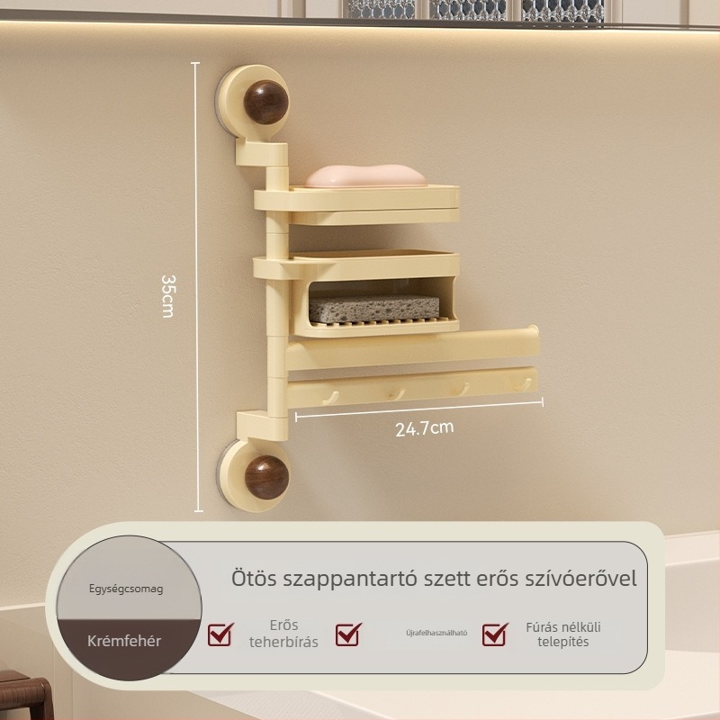 Szappan doboz falra szerelhető vákuumos szívófejjel, ABS, KE095, Márka Can Be Buckled