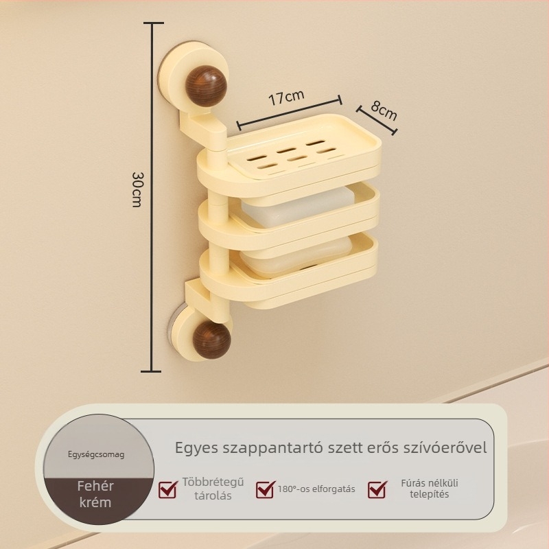 Szappan doboz falra szerelhető vákuumos szívófejjel, ABS, KE095, Márka Can Be Buckled