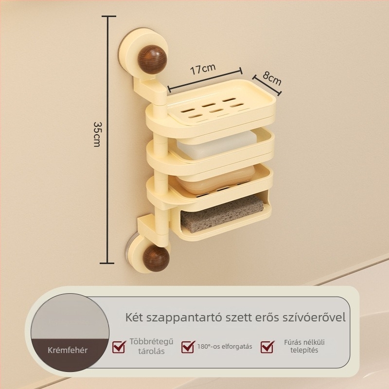 Szappan doboz falra szerelhető vákuumos szívófejjel, ABS, KE095, Márka Can Be Buckled