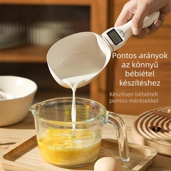 Elektronikus mérőkanál a konyhába – precíz mérés, graduált lisztkanál, logó nyomtatás lehetősége, modern minimalista stílus
