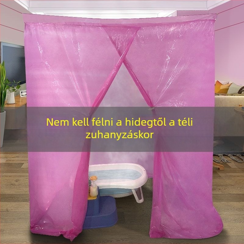 Télen meleg, vastag, vízálló zuhanyfüggöny otthoni használatra, felnőtteknek és gyermekeknek