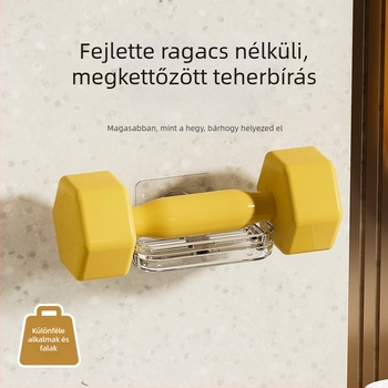 Műanyag szappantartó, falra szerelhető, fúrás nélküli, kettős polccal és szívókupakkal a leeresztéshez