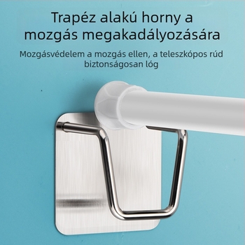 Teleszkópos függönyrúd tartó, öntapadós rögzítés, fúrás nélkül – rozsdamentes acél, modern minimalist stílus