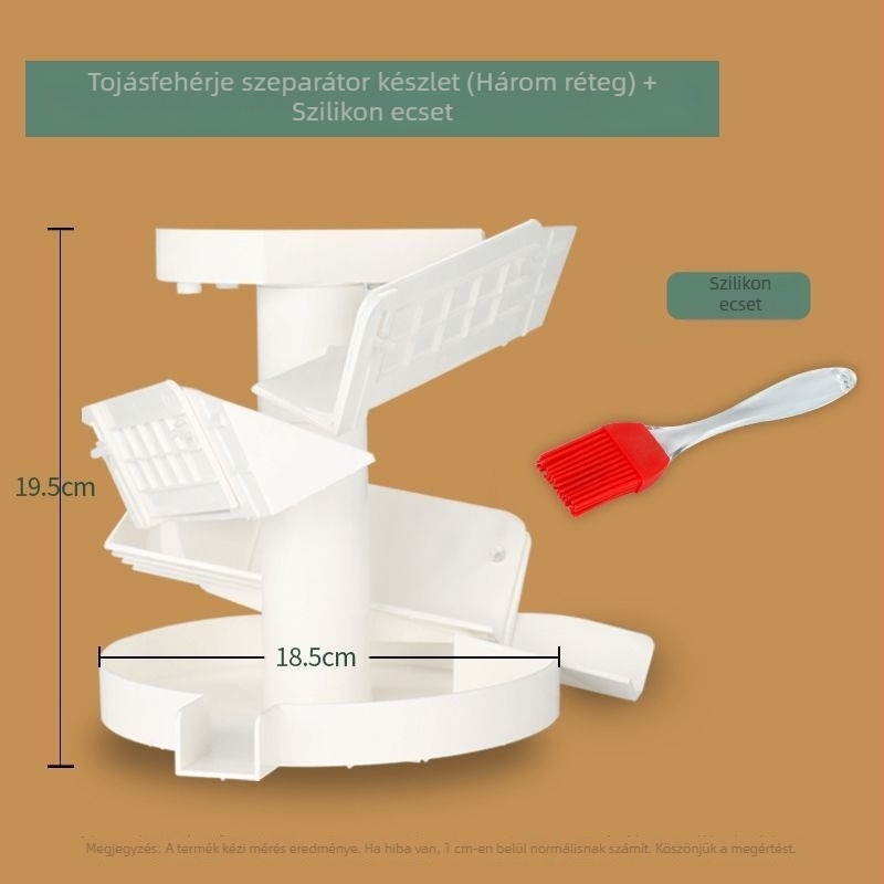 Kézi, műanyag kivitelű tojássárgája és tojásfehérje szeparáló készülék, tömeges feldolgozásra