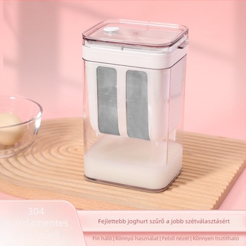 Házi joghurt szűrő – görög joghurt, nagy kapacitású, 304 rozsdamentes acél + PP, savó szeparátor